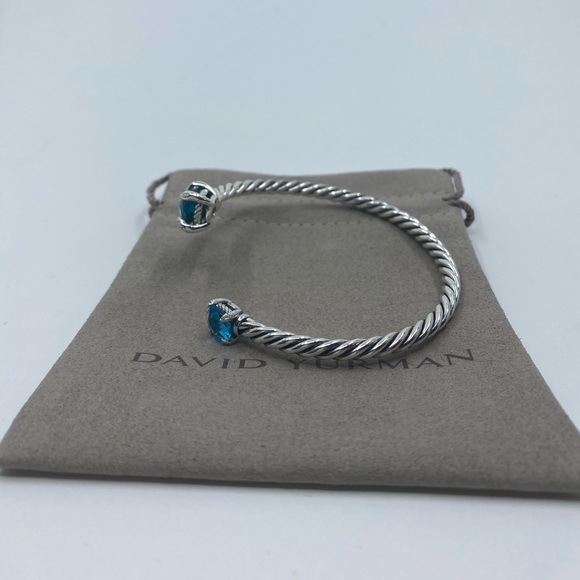 David Yurman Bypass 925 Diamond Hampton Blue Topaz - Picture 3 of 4